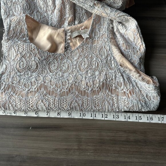 LC Lauren Conrad Womens Runway Lace Open Back Jumpsuit in Ice Blue Size 6 - Picture 11 of 12